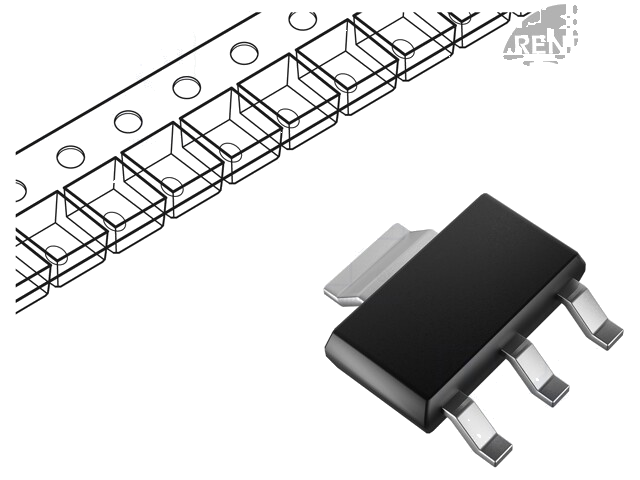 Transistor: N-MOSFET; unipolair; SOT223 Transistor: N-MOSFET; unipolair; SOT223